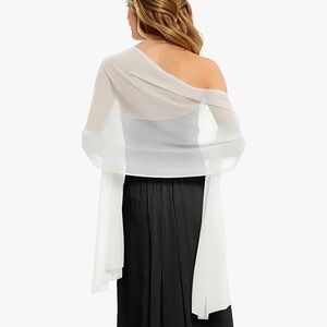 Elegant Sheer White Shawl